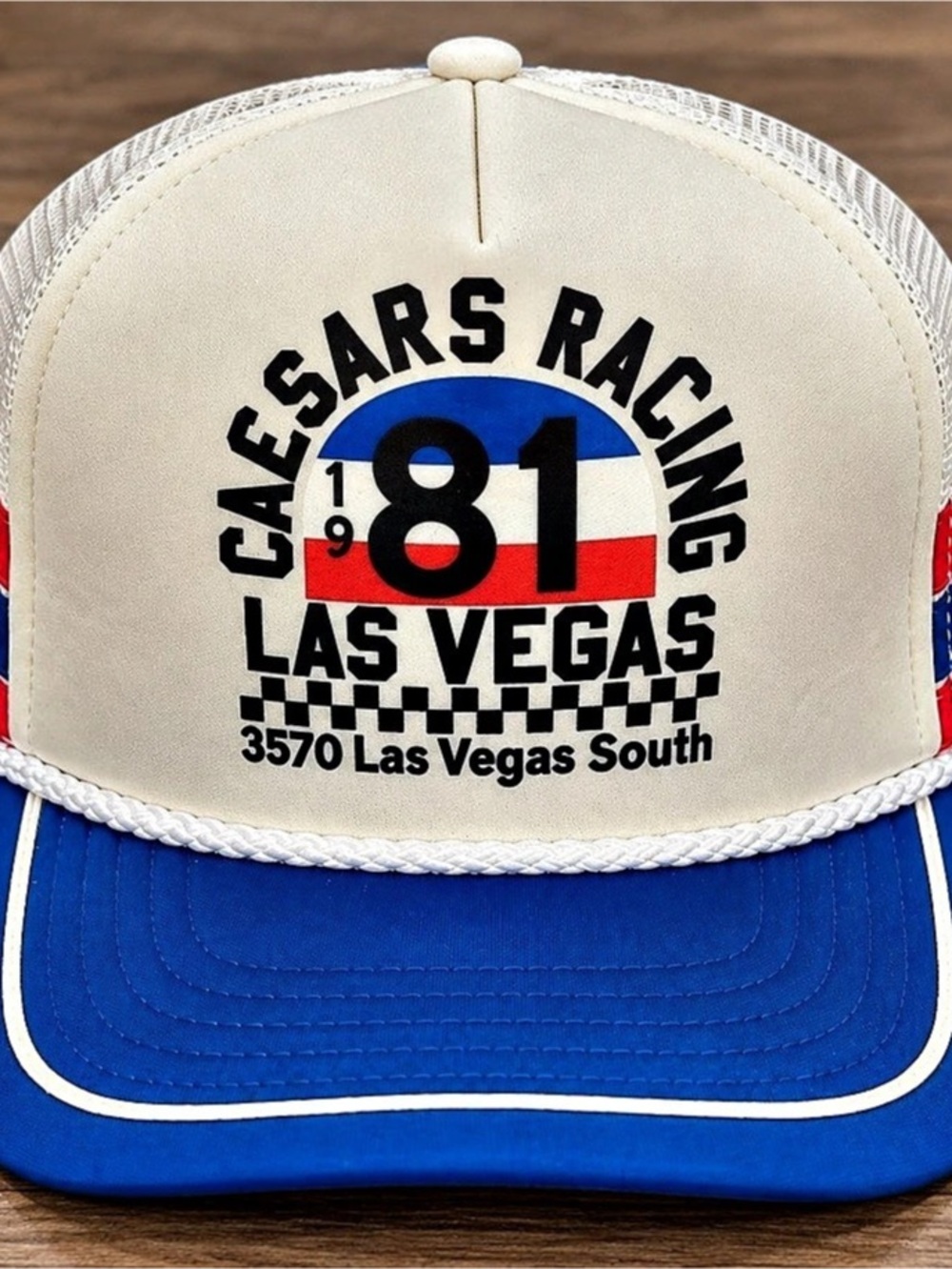 Vintage Inspired Caesars Racing Las Vegas x Roots of Fight Trucker Hat - New